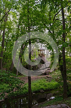 Uman. Sofievsky park in the morning. Deep in the park