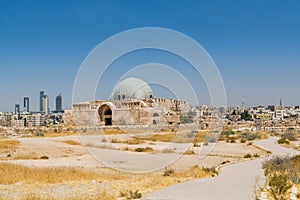 Umayyad Palace in the Amman Citadel, a historical site at the center of downtown Amman, Jordan. Known in Arabic as Jabal al-Qal`a