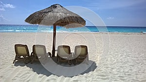 Umbrella in a beach in Cancun