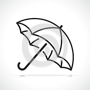 umbrella black line icon isolated