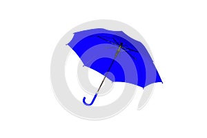 Umbrella blue isolated on white background against rain