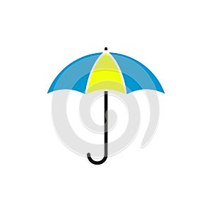 Umbrella in the blue yellow colour icon