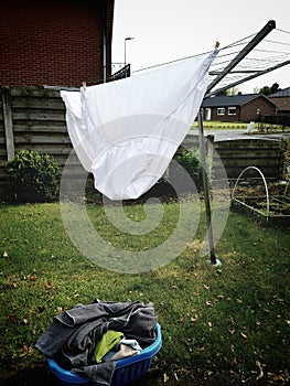 Umbrella clotheshorse photo