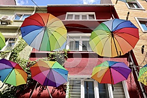 Umbrella decor in Kadikoy photo