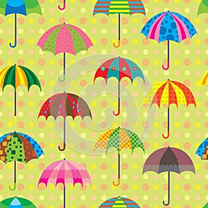 Umbrella design set seamless pattern