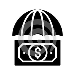 Umbrella glyph flat vector icon