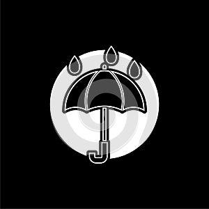 Umbrella icon isolated on dark background