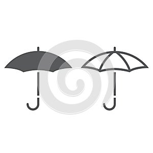 Umbrella icon. solid and outline