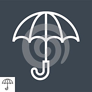 Umbrella Icon. Thin Line Vector Illustration