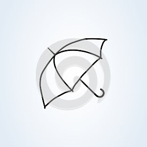 Umbrella Icon vector flat design. line art symbol umbrella isolated on white background