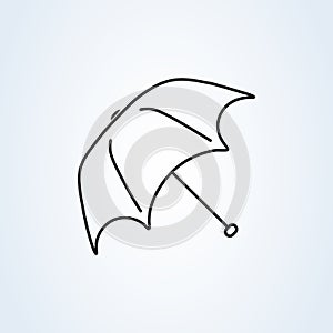 Umbrella Icon vector flat design. line art symbol umbrella isolated on white background