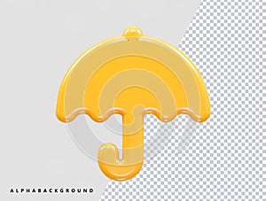 Umbrella icon vector illustration element 3d rendering transparent eps
