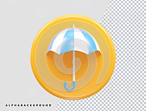 Umbrella icon vector illustration element 3d rendering transparent eps