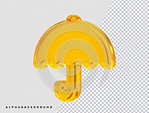 Umbrella icon vector illustration element 3d rendering transparent eps