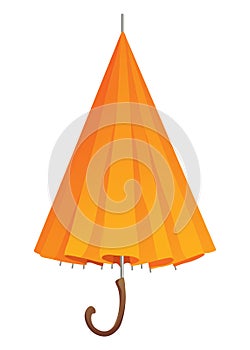 Umbrella. Parasol folded, side view. Hand-held rain, sun or windbreak protection. Vector illustration isolated on white photo