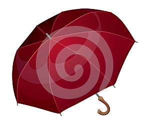 Umbrella. Parasol side view. Hand-held rain, sun or windbreak protection. Vector illustration isolated on white photo
