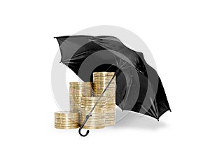 Umbrella protection coins savings