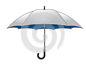 Umbrella Rain Design Vector With White/Blue Colors.