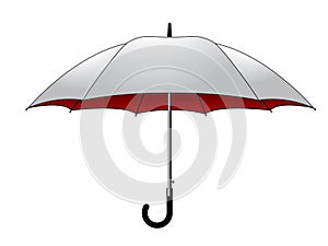 Umbrella Rain Design Vector With White/Red Colors.