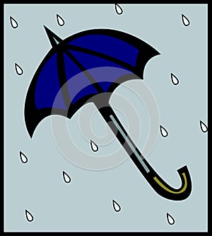 umbrella in the rain with drops. Vector available