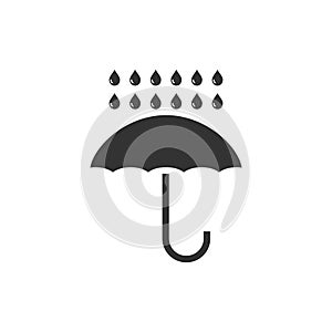 Umbrella and rain icon flat