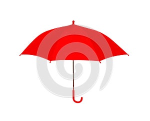 Umbrella red isolated on white background, object