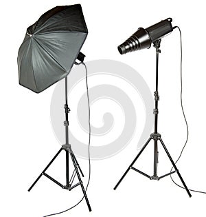 Umbrella and snoot for photographer