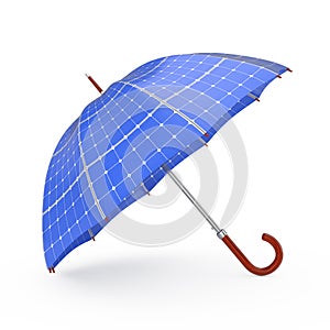 Umbrella with Sollar Panels. 3d Rendering