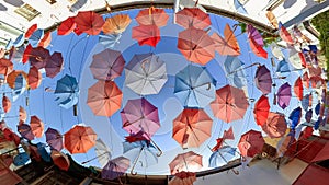 Umbrella street of Antalya city of Turkey