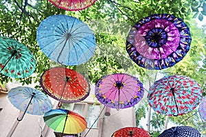 Umbrella decor in Kadikoy photo