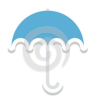 Umbrella, Sunshade Color Isolated Vector Icon