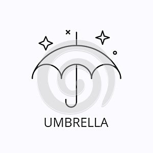 Umbrella thin line icon. Protection concept. Outline vector illustration