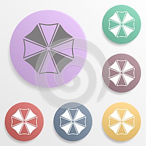 Umbrella on top badge color set icon. Simple glyph, flat vector of web icons for ui and ux, website or mobile