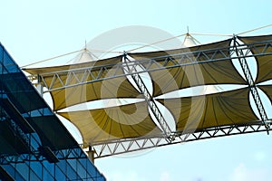 Umbrella on top of a building stock