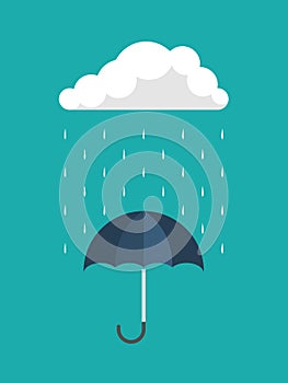 Umbrella vector icon. Rain protection umbrella water symbol. Rain safety sign drop icon isolated