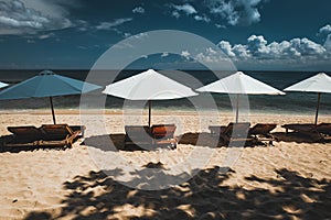 Umbrellas along the beach