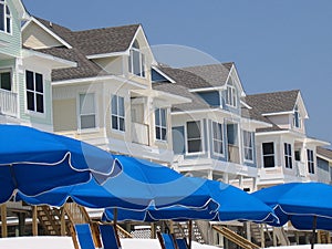 Umbrellas and Beach Houses