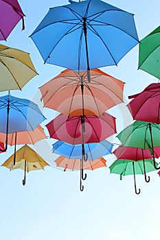 Umbrellas colorful Street decoration - pedestrian street