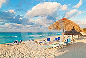 Umbrellas on the cuban beach of Varadero