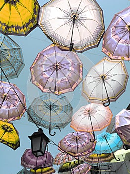 Umbrellas in the sky