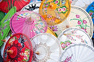 Umbrellas in a Thailand market