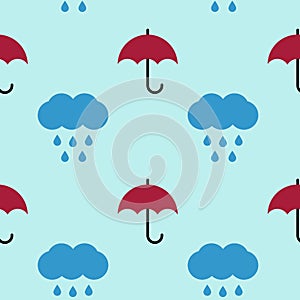 Umbrellas, vector seamless pattern.