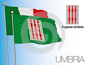 Umbria official regional flag and coat of arms, Italy