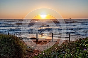 Umdloti Beachfront at Sunrise, Durban South Africa