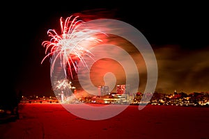 UMEAâ€¦, SWEDEN - JANUARY 1, 2019 - New Year`s Celebration with Fireworks