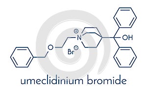 Umeclidinium bromide COPD drug molecule. Skeletal formula.