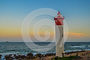 Umhlanga Lighthouse one of the world`s iconic lighthouses in Durban north KZN South Africa