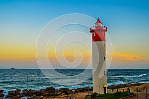 Umhlanga Lighthouse one of the world`s iconic lighthouses in Durban north KZN South Africa