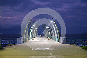 Umhlanga Pier with the whale bone structure, Durban, South Africa