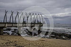 Umhlanga whalebone pier seascape in Umhlanga rocks Durban